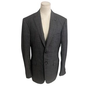 BRIONI Sport Coat Blazer Men’s 48R 38R Grey Virgin Wool Italy Plaid Check 160’s
